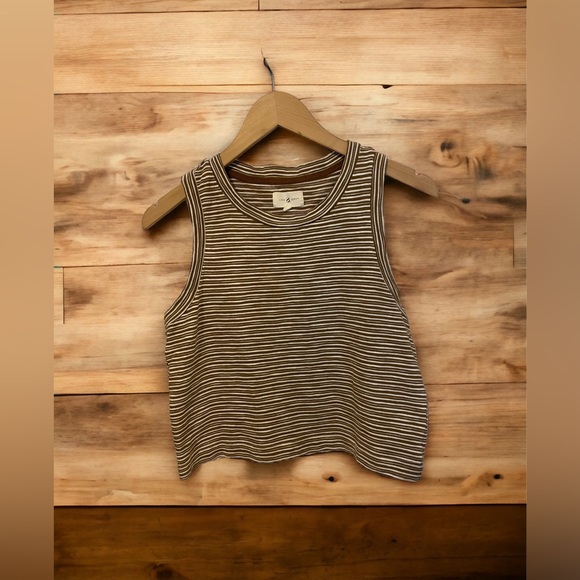 Lou & Grey Tops - Lou & Grey thick cotton crop striped tank XS